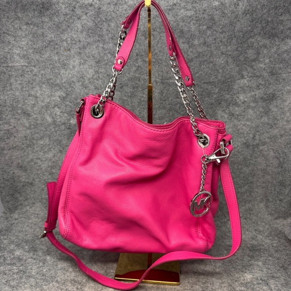 Michael Kors Handbags - Michael Kors Jet Set Chain Shoulder Bag Tote Fuschia Hot Pink Bucket Handbag